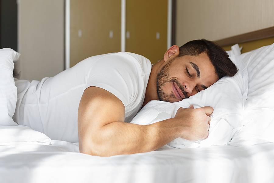 Man Sleeping Comfortably