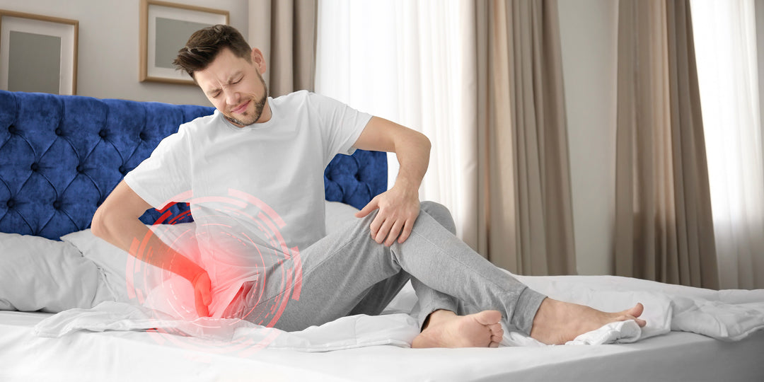 A person with Back Pain having trouble on a Mattress