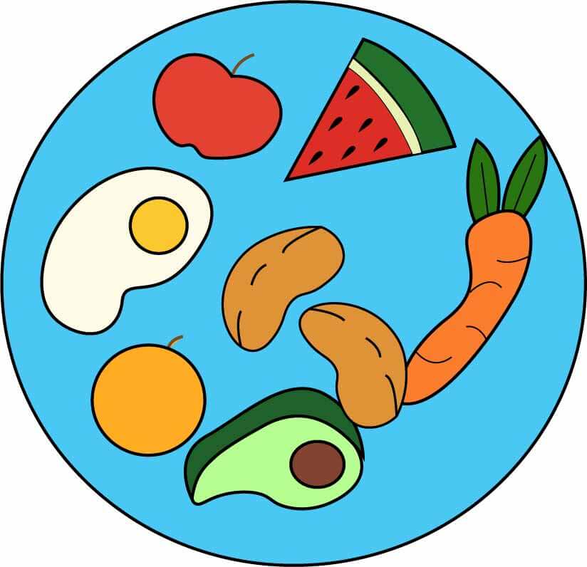 Mixture of food on a plate