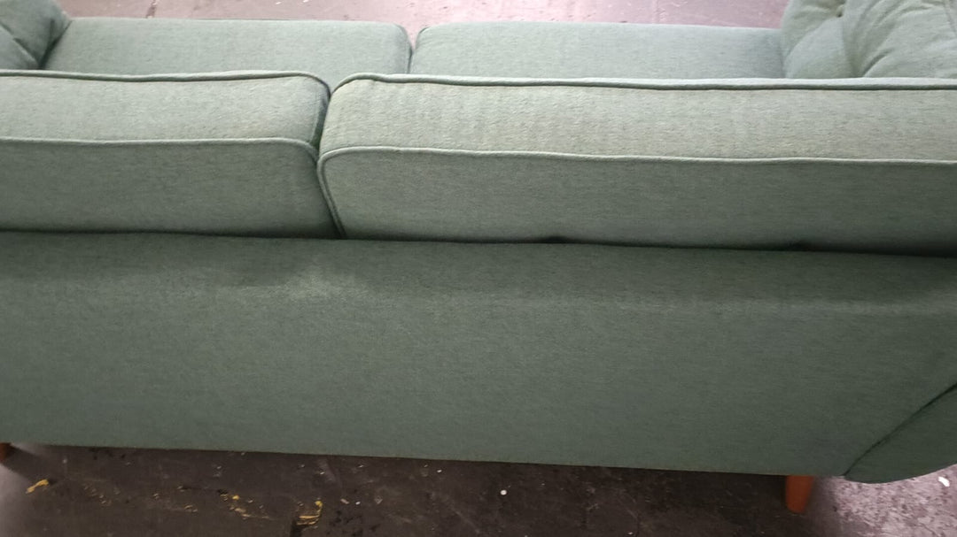 3 Seater Sofa Forest Green Linen Fabric - W 198 cm x D 90 cm x H 86 cm