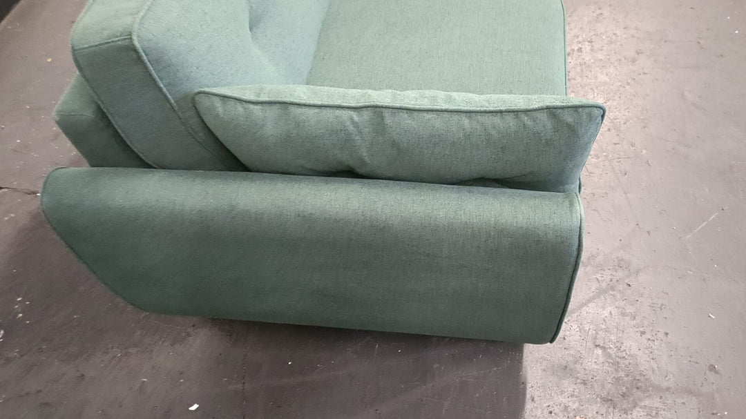 3 Seater Sofa Forest Green Linen Fabric - W 198 cm x D 90 cm x H 86 cm