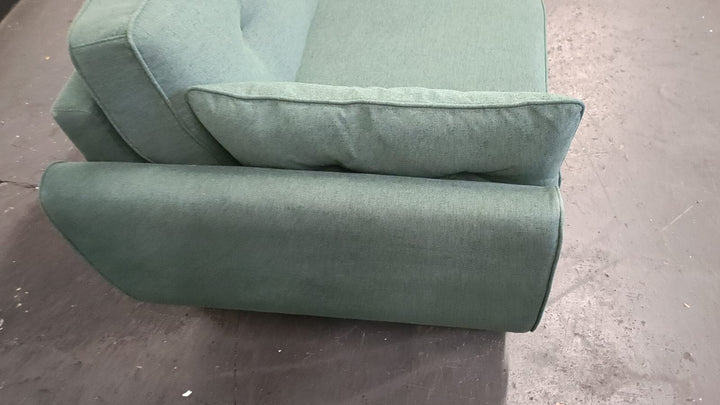 3 Seater Sofa Forest Green Linen Fabric - W 198 cm x D 90 cm x H 86 cm