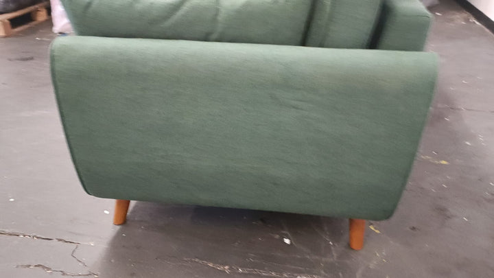 3 Seater Sofa Forest Green Linen Fabric - W 198 cm x D 90 cm x H 86 cm