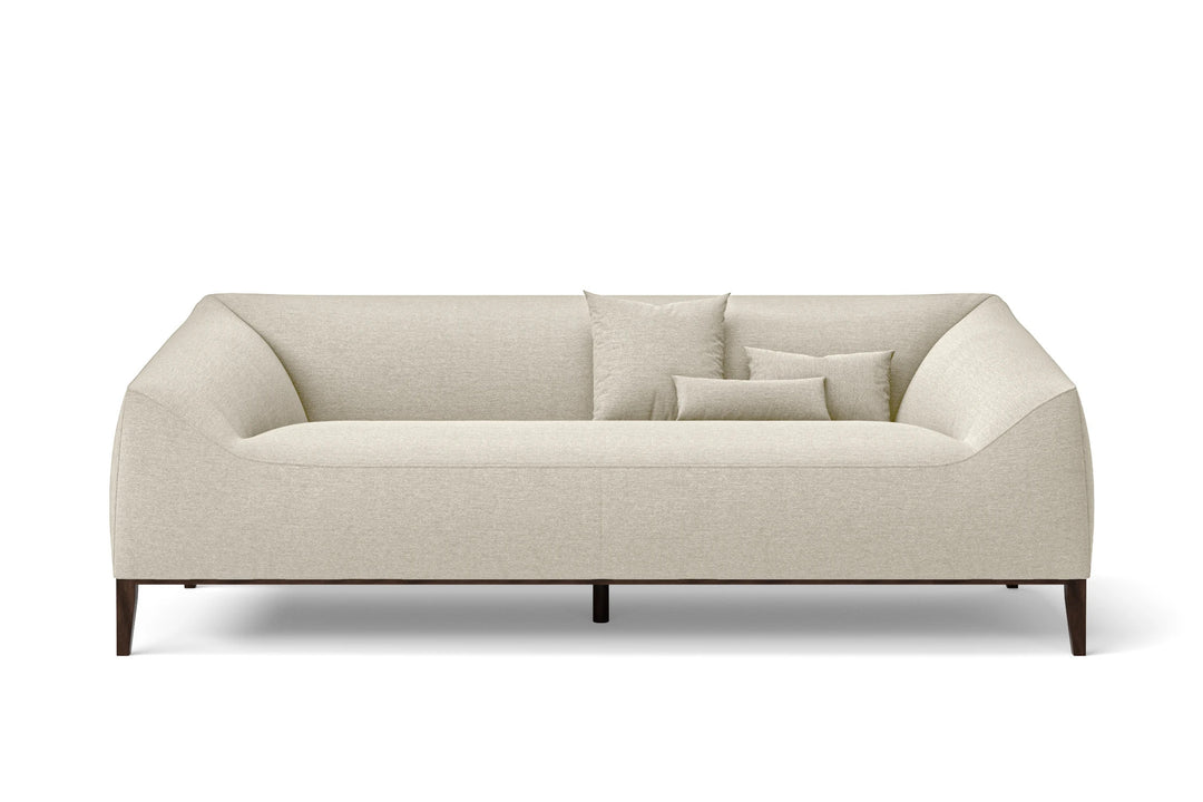3 Seater Sofa Cream Linen Fabric - W 200 cm x D 95 cm x H 72 cm