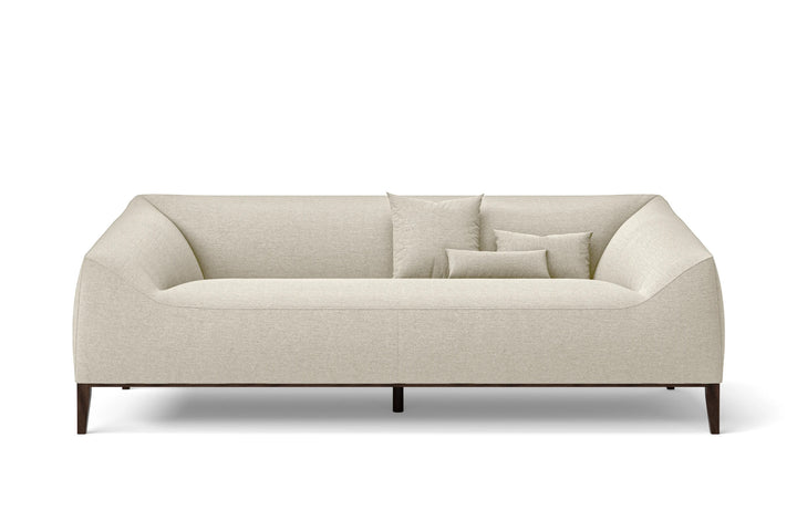 3 Seater Sofa Cream Linen Fabric - W 200 cm x D 95 cm x H 72 cm