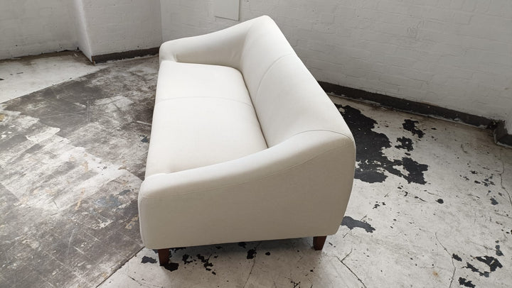 3 Seater Sofa Cream Linen Fabric - W 200 cm x D 95 cm x H 72 cm