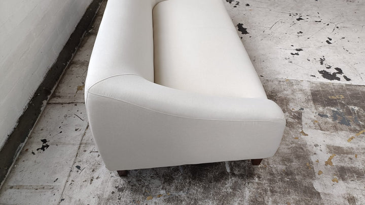 3 Seater Sofa Cream Linen Fabric - W 200 cm x D 95 cm x H 72 cm