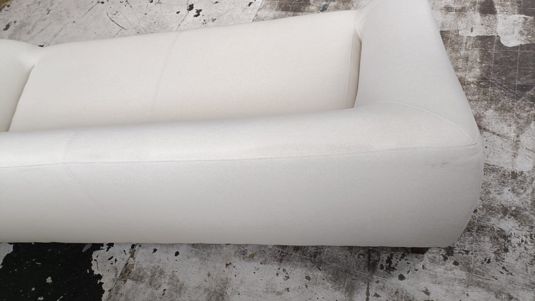 3 Seater Sofa Cream Linen Fabric - W 200 cm x D 95 cm x H 72 cm