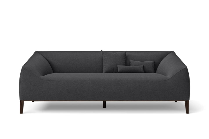 3 Seater Sofa Dark Grey Linen Fabric - W 200 cm x D 95 cm x H 72 cm