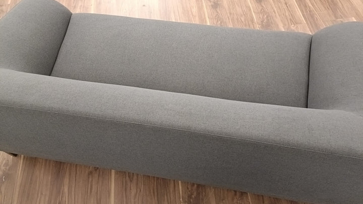 3 Seater Sofa Dark Grey Linen Fabric - W 200 cm x D 95 cm x H 72 cm