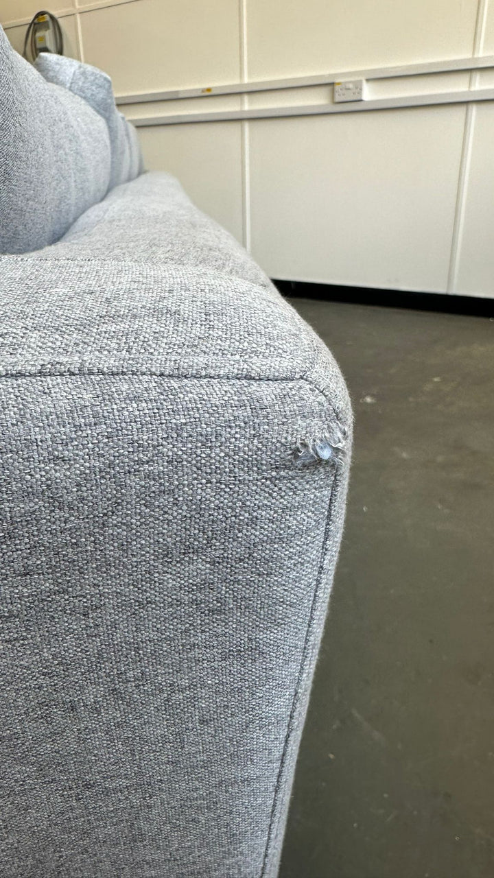 4 Seater Sofa Grey Linen Fabric - W 265 cm x D 95 cm x H 85 cm