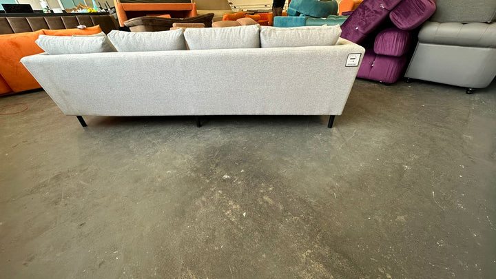 4 Seater Sofa Grey Linen Fabric - W 265 cm x D 95 cm x H 85 cm