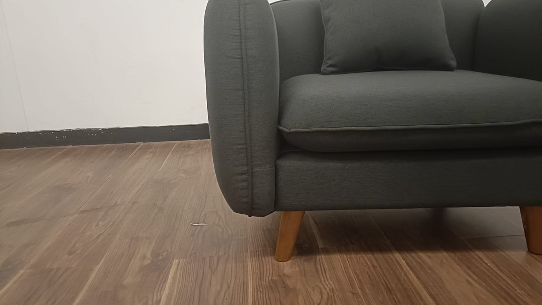 Armchair Black Linen Fabric - W 91 cm x D 81 cm x H 75 cm