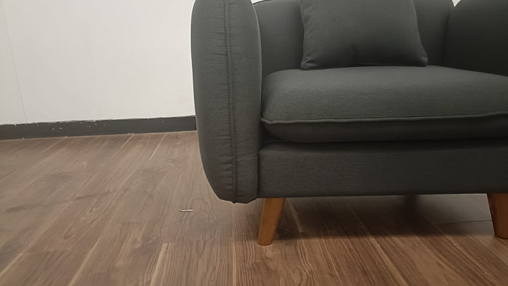 Armchair Black Linen Fabric - W 91 cm x D 81 cm x H 75 cm