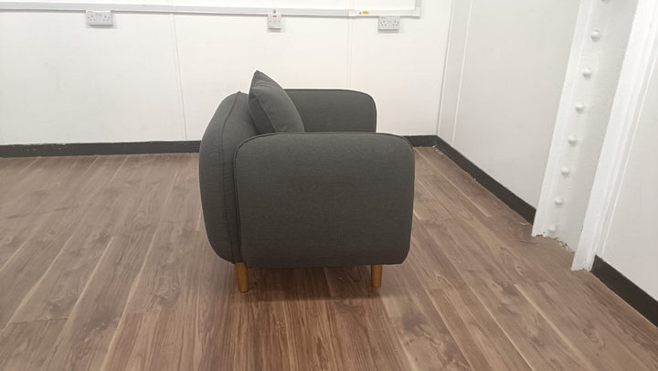 Armchair Black Linen Fabric - W 91 cm x D 81 cm x H 75 cm