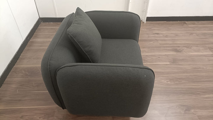 Armchair Black Linen Fabric - W 91 cm x D 81 cm x H 75 cm