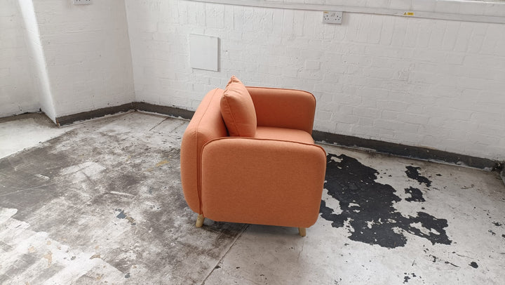 Armchair Orange Linen Fabric - W 91 cm x D 81 cm x H 75 cm