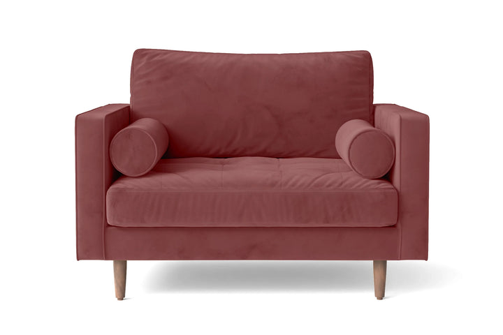 Armchair Pink Velvet - W 92 cm x D 92 cm x H 88 cm