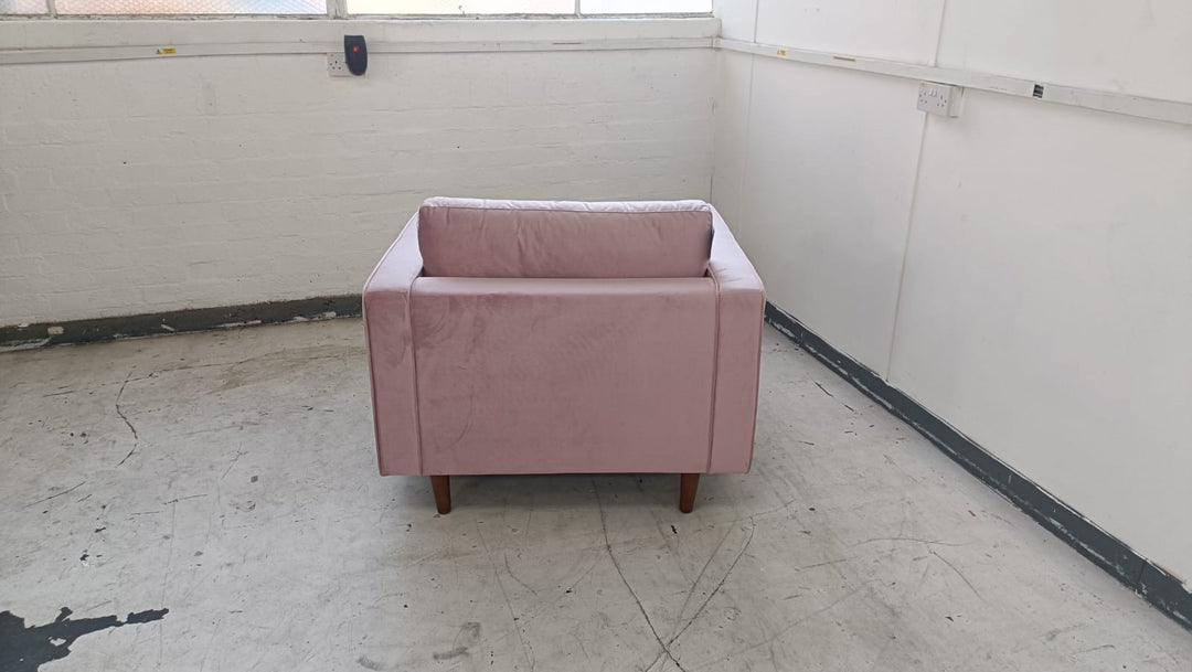 Armchair Pink Velvet - W 92 cm x D 92 cm x H 88 cm