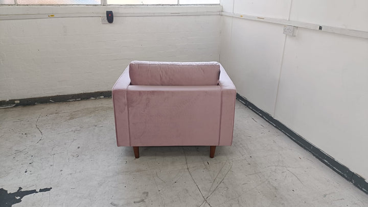 Armchair Pink Velvet - W 92 cm x D 92 cm x H 88 cm