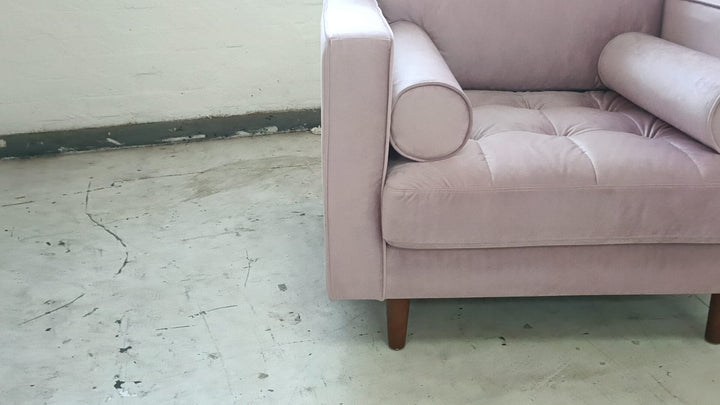 Armchair Pink Velvet - W 92 cm x D 92 cm x H 88 cm