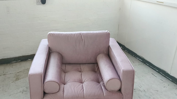 Armchair Pink Velvet - W 92 cm x D 92 cm x H 88 cm