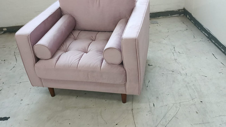 Armchair Pink Velvet - W 92 cm x D 92 cm x H 88 cm