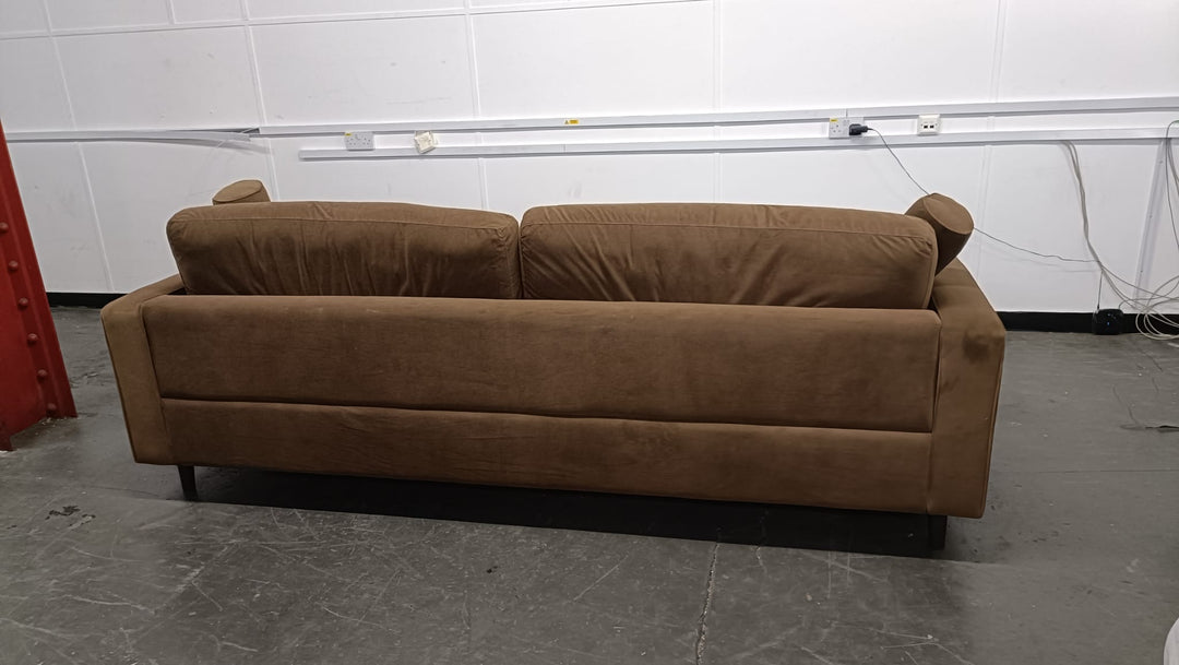 4 Seater Sofa Coffee Brown Velvet - W 280 cm x D 92 cm x H 88 cm