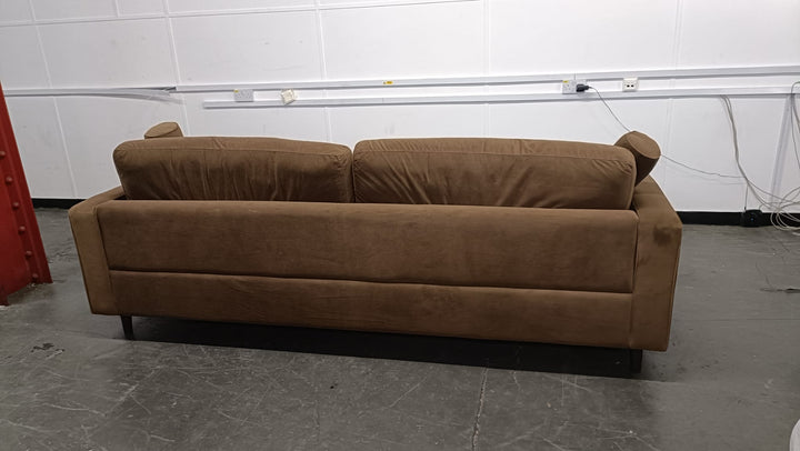 4 Seater Sofa Coffee Brown Velvet - W 280 cm x D 92 cm x H 88 cm