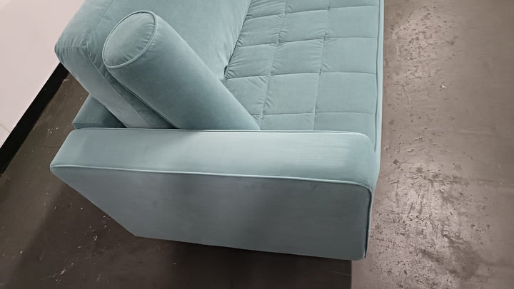 4 Seater Sofa Teal Velvet - W 280 cm x D 92 cm x H 88 cm