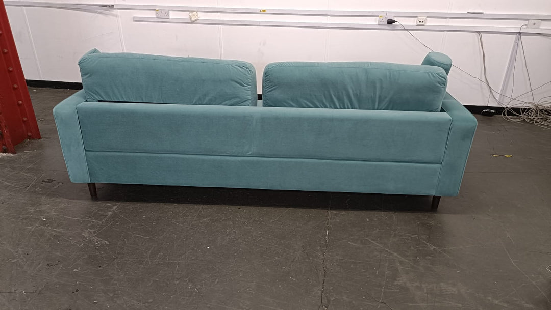 4 Seater Sofa Teal Velvet - W 280 cm x D 92 cm x H 88 cm