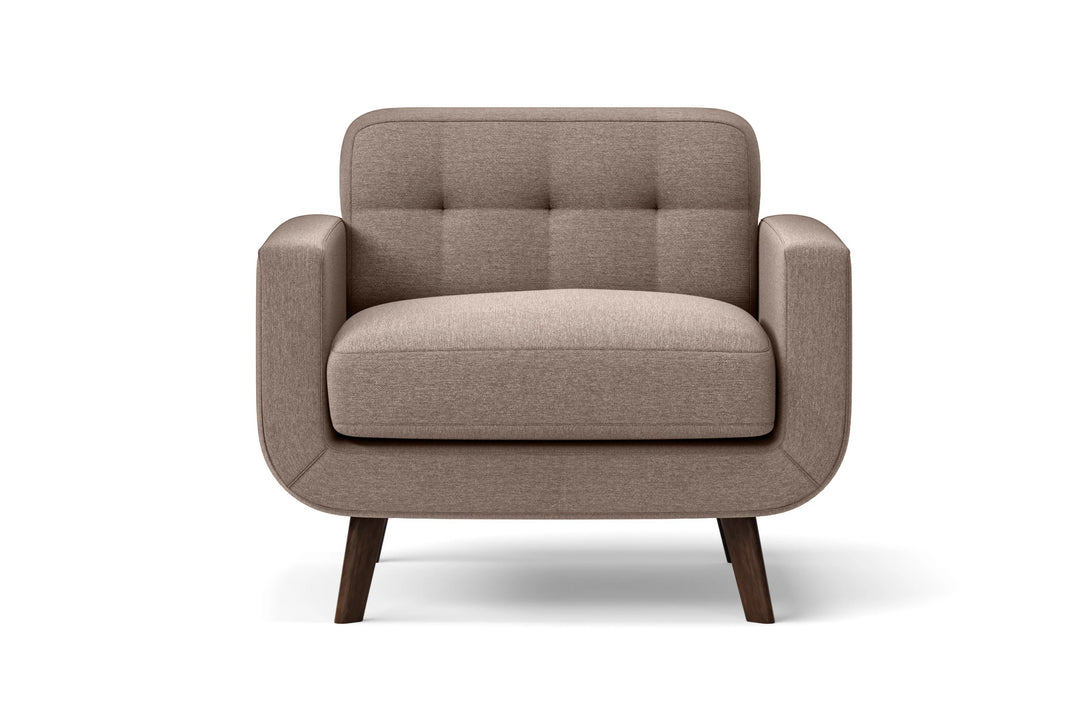 Armchair Caramel Linen Fabric - W 89 cm x D 89 cm x H 76 cm