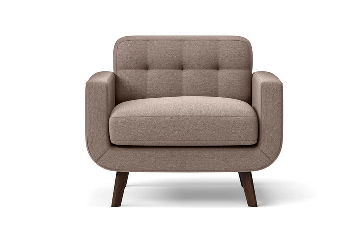 Armchair Caramel Linen Fabric - W 89 cm x D 89 cm x H 76 cm