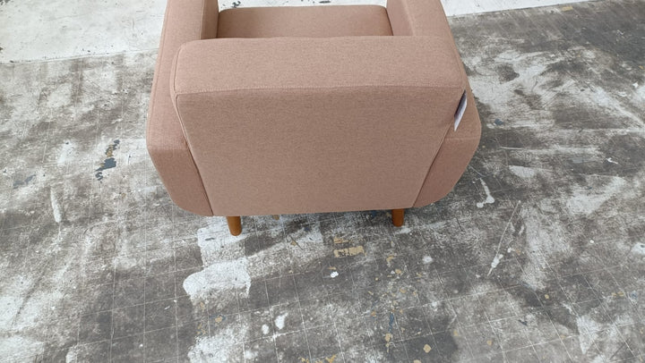 Armchair Caramel Linen Fabric - W 89 cm x D 89 cm x H 76 cm