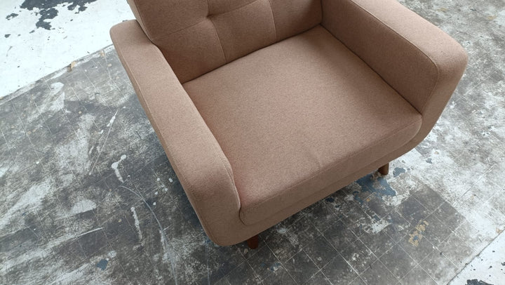 Armchair Caramel Linen Fabric - W 89 cm x D 89 cm x H 76 cm
