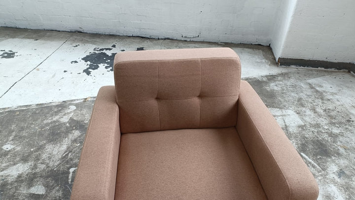 Armchair Caramel Linen Fabric - W 89 cm x D 89 cm x H 76 cm