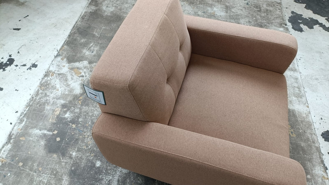 Armchair Caramel Linen Fabric - W 89 cm x D 89 cm x H 76 cm