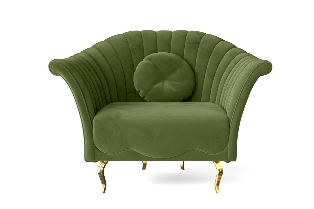 Armchair Lime Velvet - W 110 cm x D 90 cm x H 88 cm