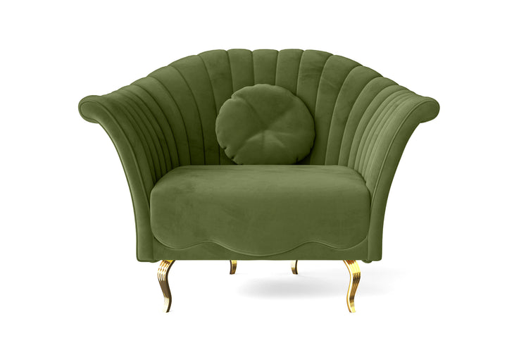 Armchair Lime Velvet - W 110 cm x D 90 cm x H 88 cm