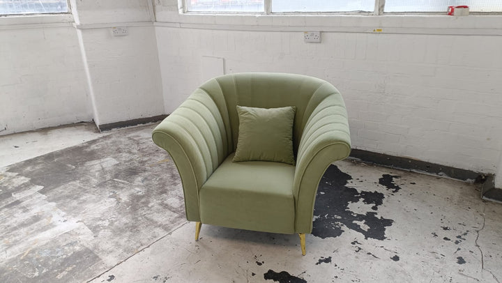 Armchair Lime Velvet - W 110 cm x D 90 cm x H 88 cm