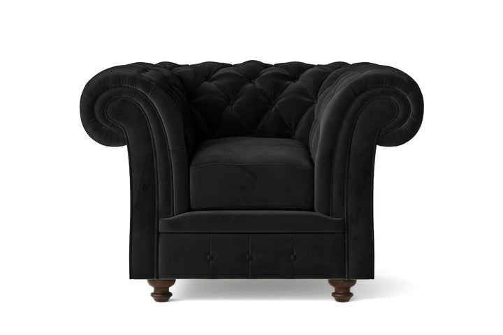 Armchair Black Velvet - W 110 cm x D 83 cm x H 74 cm