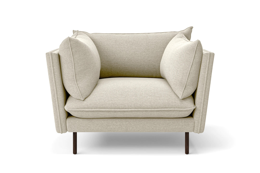 Armchair Cream Linen Fabric - W 93 cm x D 93 cm x H 83 cm