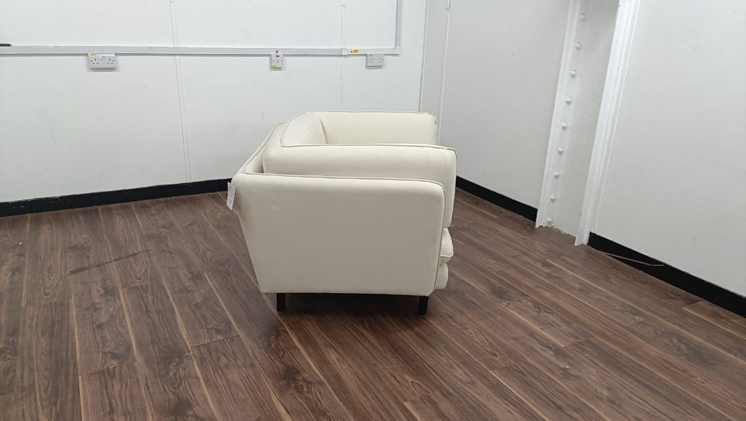 Armchair Cream Linen Fabric - W 93 cm x D 93 cm x H 83 cm