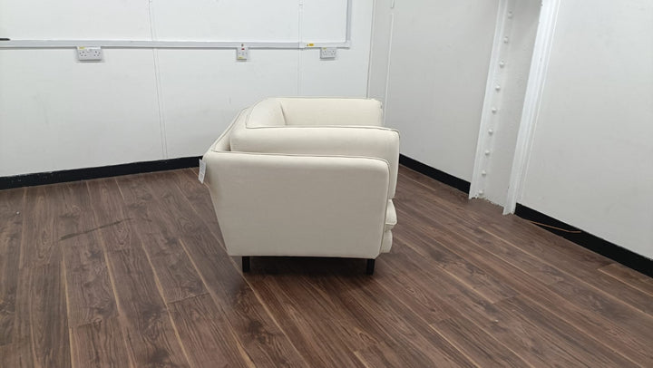 Armchair Cream Linen Fabric - W 93 cm x D 93 cm x H 83 cm