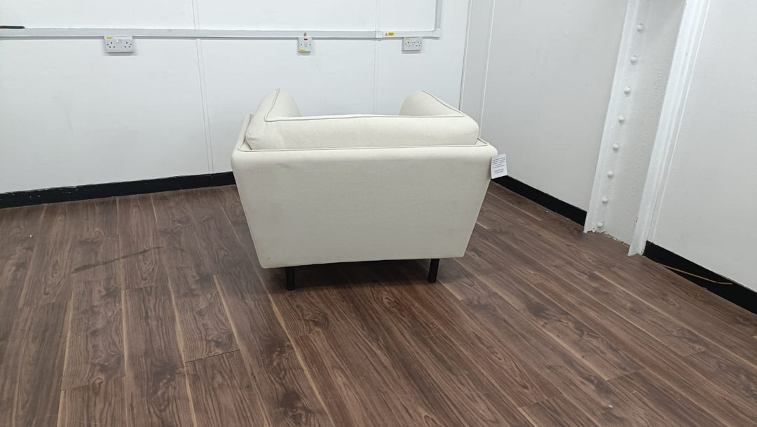 Armchair Cream Linen Fabric - W 93 cm x D 93 cm x H 83 cm