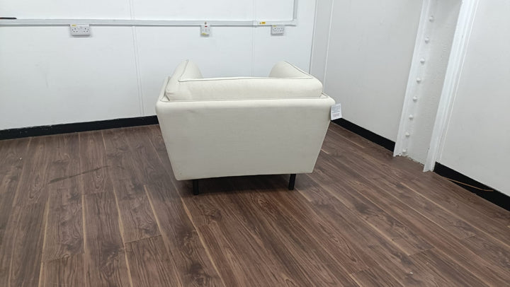 Armchair Cream Linen Fabric - W 93 cm x D 93 cm x H 83 cm