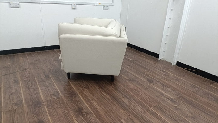 Armchair Cream Linen Fabric - W 93 cm x D 93 cm x H 83 cm