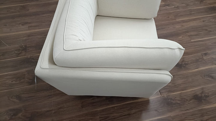 Armchair Cream Linen Fabric - W 93 cm x D 93 cm x H 83 cm