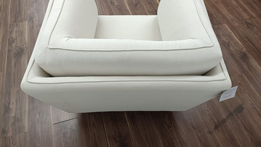 Armchair Cream Linen Fabric - W 93 cm x D 93 cm x H 83 cm