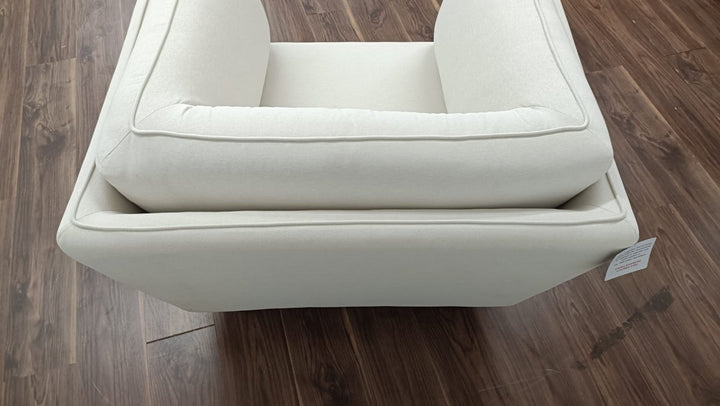 Armchair Cream Linen Fabric - W 93 cm x D 93 cm x H 83 cm